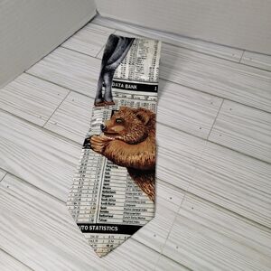 Fratello Wall Street Bull & Bear Neck Tie Stock Market Finance Hand Made